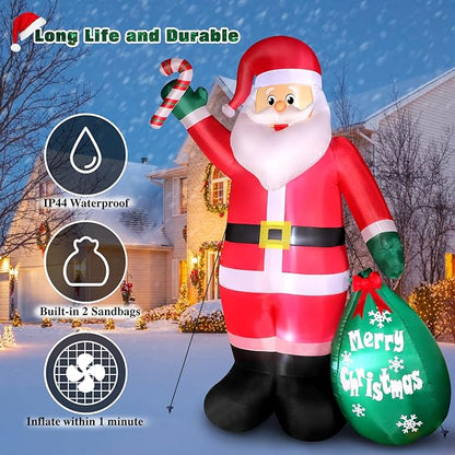 🎅Giant Christmas Inflatable Santa Claus with Candy and Big Gift Bag Outdoor Decor✨ - stavogue