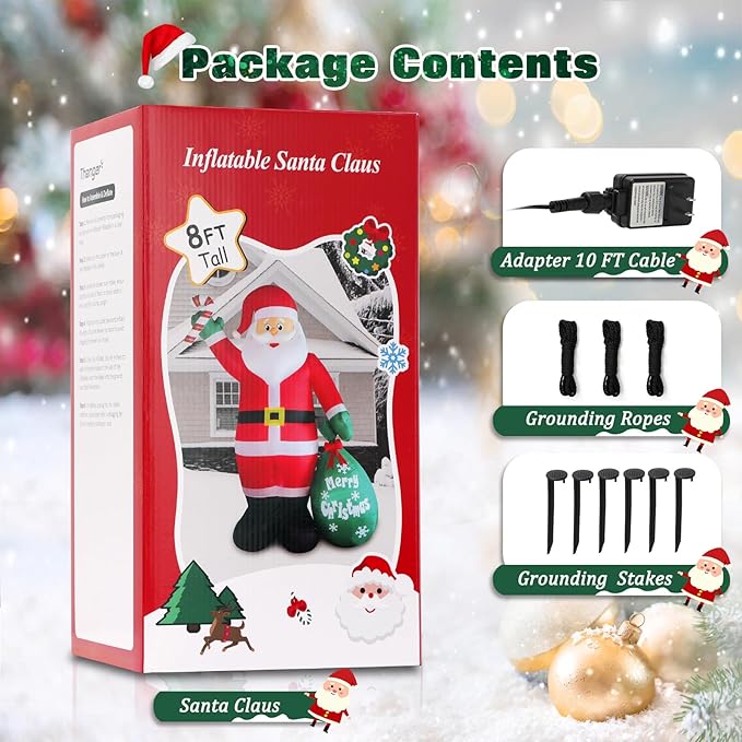 🎅Giant Christmas Inflatable Santa Claus with Candy and Big Gift Bag Outdoor Decor✨ - stavogue