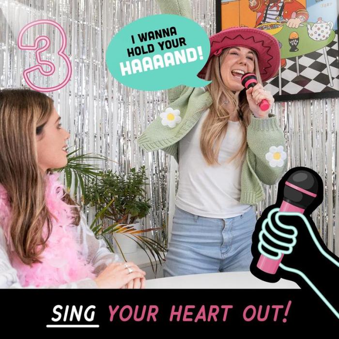 🎤Grab The Mic - Karaoke - Style Game with Microphone, 125 Word Cards, Game Board, Player Tokens - stavogue