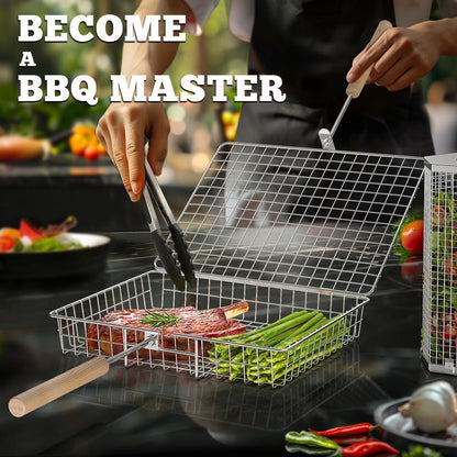 Grill Basket Set (2PCS),304 Stainless Steel, BBQ Accessories Tools🍗 - stavogue