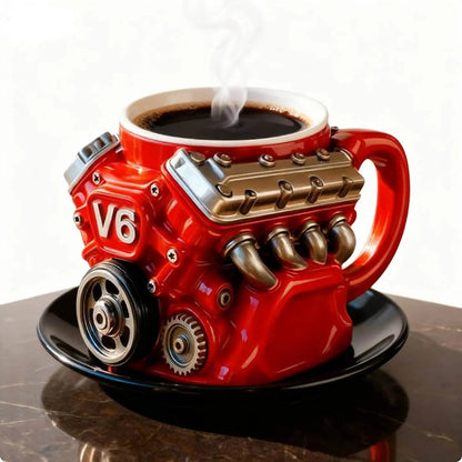 🔥Handcrafted 3D Coffee Cup - V6/V8 3D Engine Stainless Steel Mug✨ - stavogue