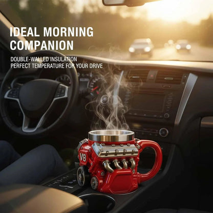 🔥Handcrafted 3D Coffee Cup - V6/V8 3D Engine Stainless Steel Mug✨ - stavogue