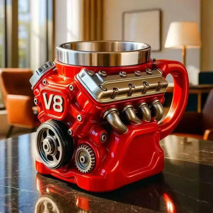 🔥Handcrafted 3D Coffee Cup - V6/V8 3D Engine Stainless Steel Mug✨ - stavogue