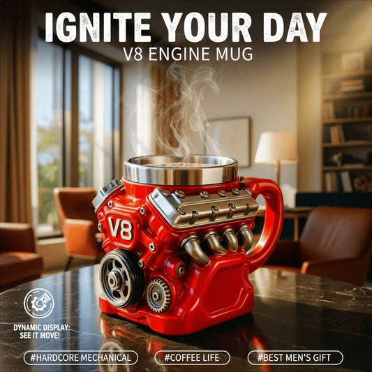🔥Handcrafted 3D Coffee Cup - V6/V8 3D Engine Stainless Steel Mug✨ - stavogue