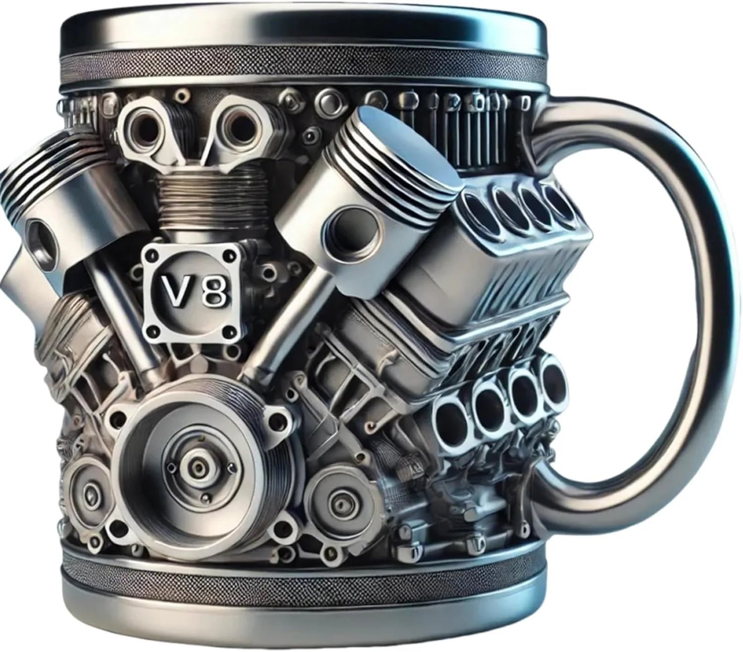 🔥Handcrafted 3D Coffee Cup - V6/V8 3D Engine Stainless Steel Mug✨ - stavogue