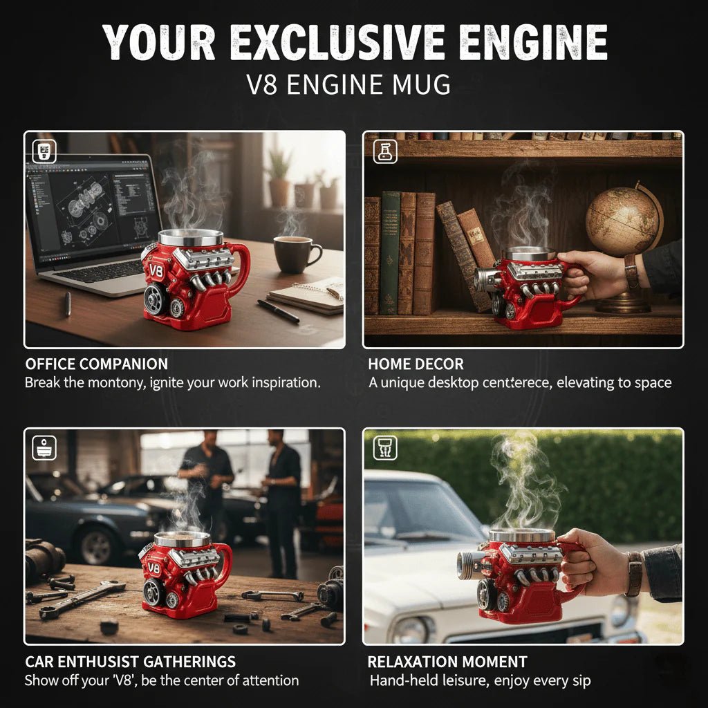 🔥Handcrafted 3D Coffee Cup - V6/V8 3D Engine Stainless Steel Mug✨ - stavogue