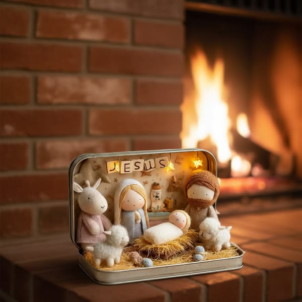 ✝️Handmade Miniature Nativity Doll Scene - stavogue