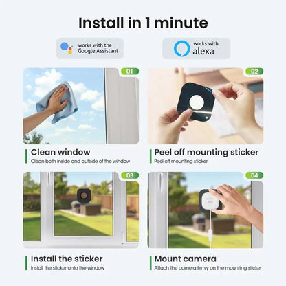 HomiQ Life Window Security Camera 3MP 2K, Indoor WiFi Cameras - stavogue