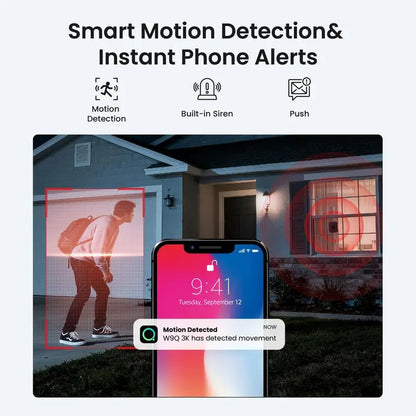 HomiQ Life Window Security Camera 3MP 2K, Indoor WiFi Cameras - stavogue