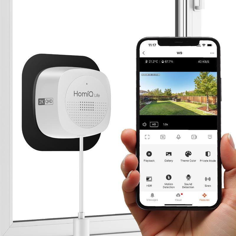HomiQ Life Window Security Camera 3MP 2K, Indoor WiFi Cameras - stavogue