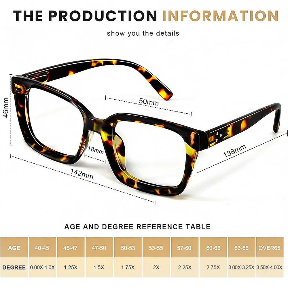 🔥Hot Sale - ✨👓3 Pack Tortoiseshell Reading Glasses – Blue Light Blocking Oversized Square Readers - stavogue