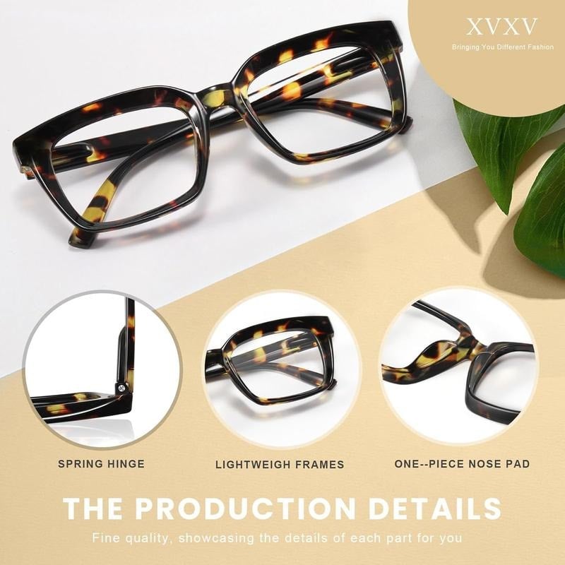 🔥Hot Sale - ✨👓3 Pack Tortoiseshell Reading Glasses – Blue Light Blocking Oversized Square Readers - stavogue