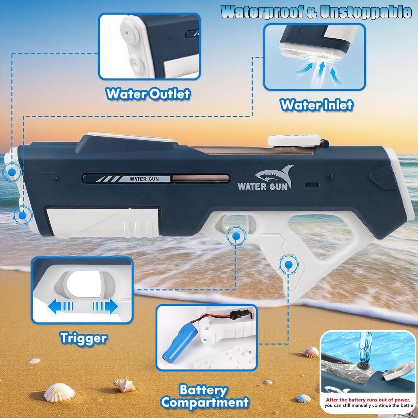 ✨Hot Sale - 40% OFF🔥High - Capacity Automatic Water - Suction Electric Water Blaster Toy🔫 - stavogue