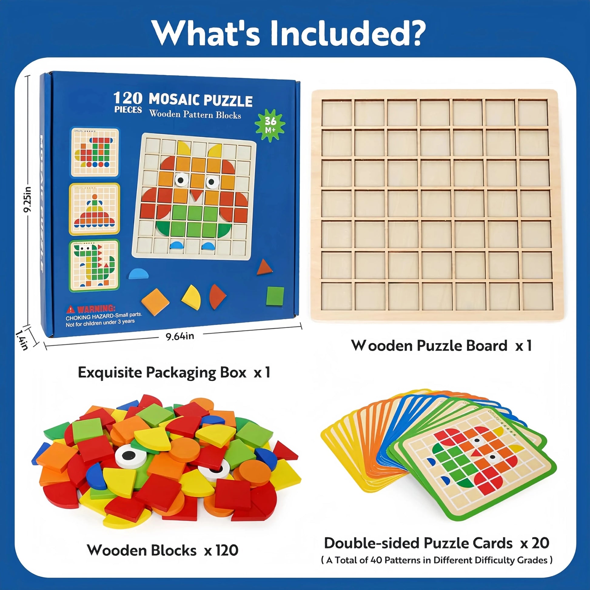 🔥Hot Sale 40% OFF✨Mosaic 3D Stereoscopic Puzzle Board for Cognitive Training（120PCS)🧩 - stavogue