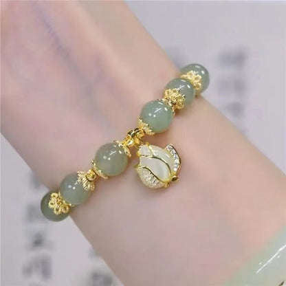 🔥Hot Sale 49% OFF 💞 - Hetian Jade Lucky Gold Leaf Bangle - stavogue
