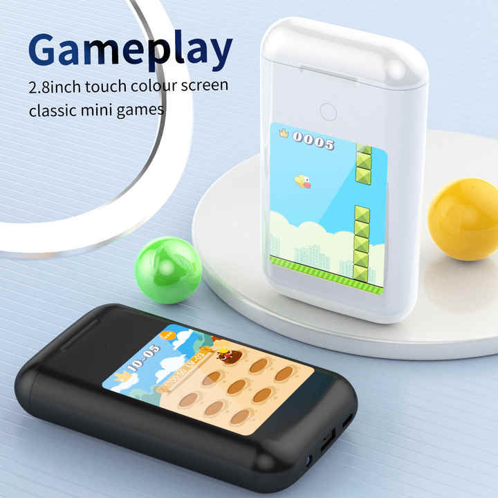 🔥Hot Sale🎧A98Box Touch Screen Control Open Earbuds,Multifunctional Wireless Game Console with Earphone - stavogue