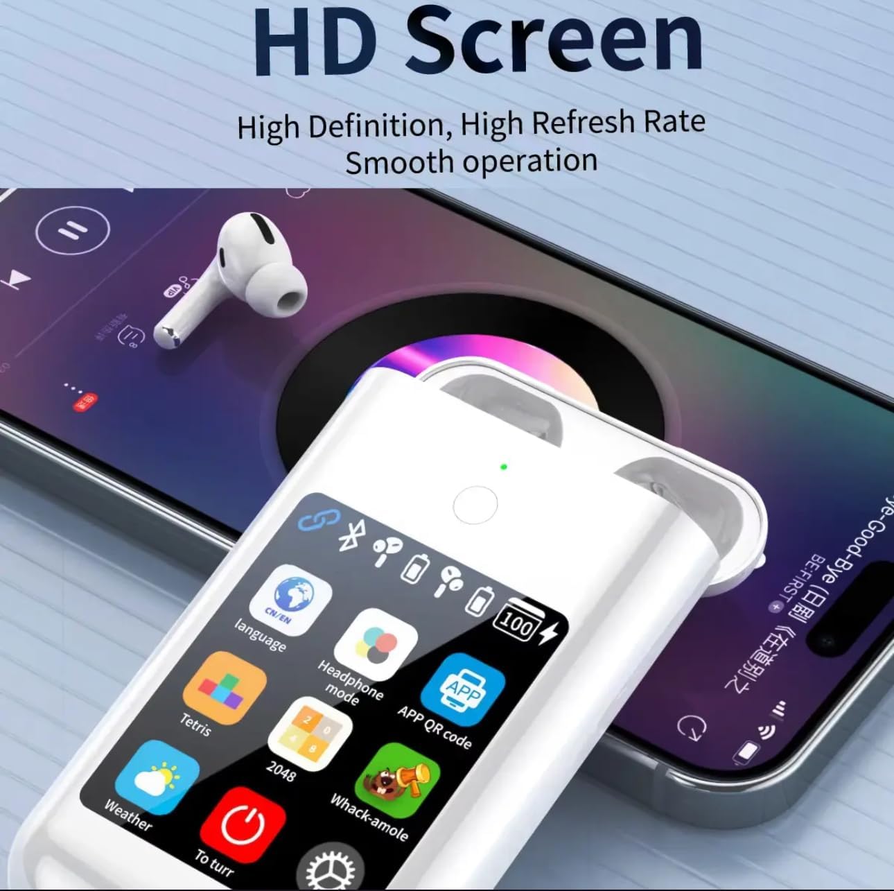 🔥Hot Sale🎧A98Box Touch Screen Control Open Earbuds,Multifunctional Wireless Game Console with Earphone - stavogue