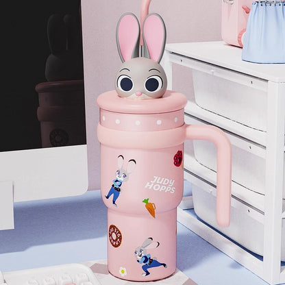 🔥Hot Sale✨Zootopia Character Tumblers - 🦊🐰Cute Animal Design for Hot & Cold Drinks - stavogue