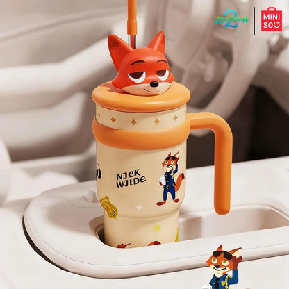 🔥Hot Sale✨Zootopia Character Tumblers - 🦊🐰Cute Animal Design for Hot & Cold Drinks - stavogue