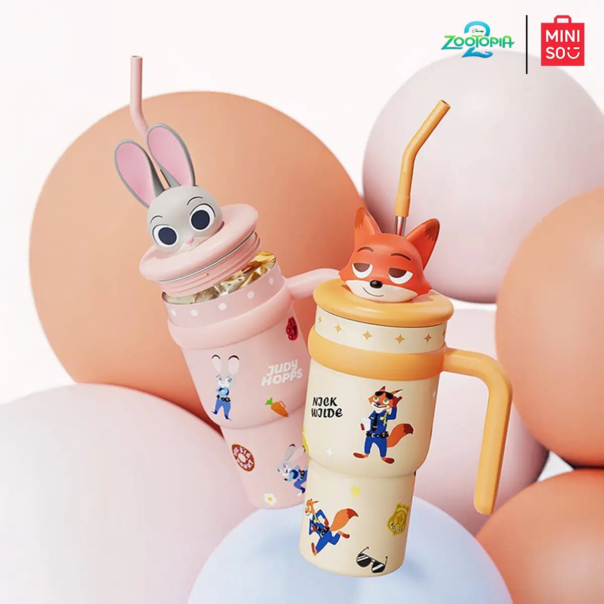 🔥Hot Sale✨Zootopia Character Tumblers - 🦊🐰Cute Animal Design for Hot & Cold Drinks - stavogue