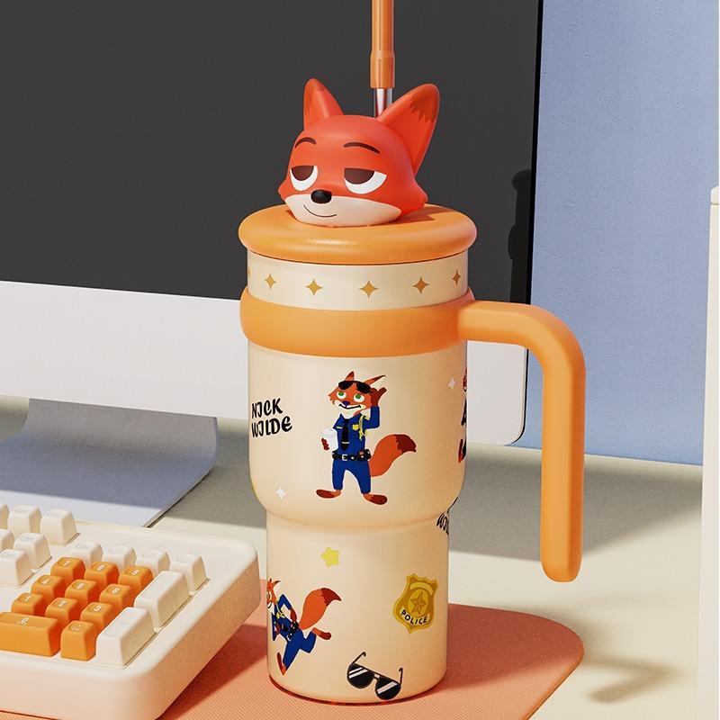 🔥Hot Sale✨Zootopia Character Tumblers - 🦊🐰Cute Animal Design for Hot & Cold Drinks - stavogue