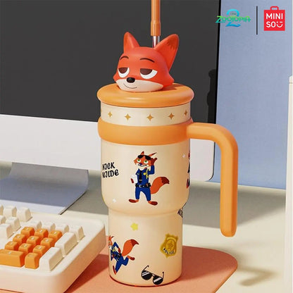 🔥Hot Sale✨Zootopia Character Tumblers - 🦊🐰Cute Animal Design for Hot & Cold Drinks - stavogue