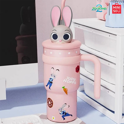 🔥Hot Sale✨Zootopia Character Tumblers - 🦊🐰Cute Animal Design for Hot & Cold Drinks - stavogue
