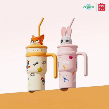 🔥Hot Sale✨Zootopia Character Tumblers - 🦊🐰Cute Animal Design for Hot & Cold Drinks - stavogue