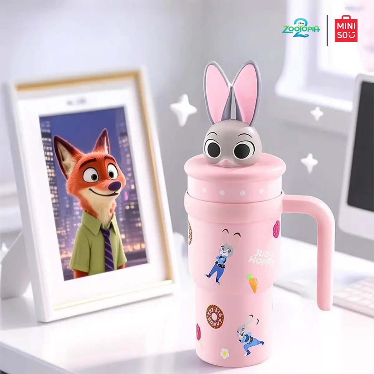 🔥Hot Sale✨Zootopia Character Tumblers - 🦊🐰Cute Animal Design for Hot & Cold Drinks - stavogue
