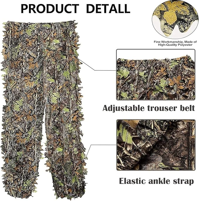 Hunting Ghillie Suit, 3D Leafy Camo Suit Camouflage(Oversize) - stavogue