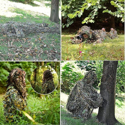 Hunting Ghillie Suit, 3D Leafy Camo Suit Camouflage(Oversize) - stavogue