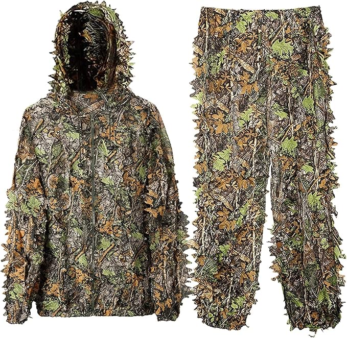 Hunting Ghillie Suit, 3D Leafy Camo Suit Camouflage(Oversize) - stavogue