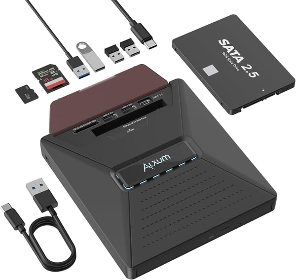 💿️Laptop DVD Player USB C 3.0 Portable CD Burner with SD/TF Card Slot & 3 USB Ports Compatible with Mac, Windows, Linux💿️ - stavogue