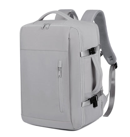 ✨LAST DAY 49% OFF🔥🎒Grey Leather Waterproof Anti - Theft Business Backpack - Large Travel & Hiking Carry - On for Men ✈️ - stavogue