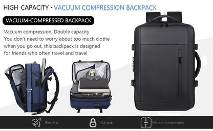 ✨LAST DAY 49% OFF🔥🎒Grey Leather Waterproof Anti - Theft Business Backpack - Large Travel & Hiking Carry - On for Men ✈️ - stavogue
