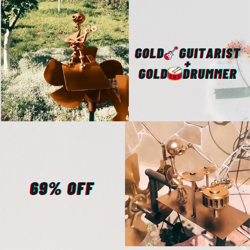 🔥Last Day 50% OFF🥁Handmade Metal Rock Band Windmill🎁(Includes a 70cm bracket) - stavogue