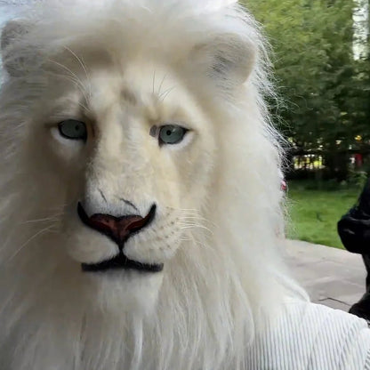 ✨Limited Edition Handmade Latex White Lion Head Cover🦁 - stavogue