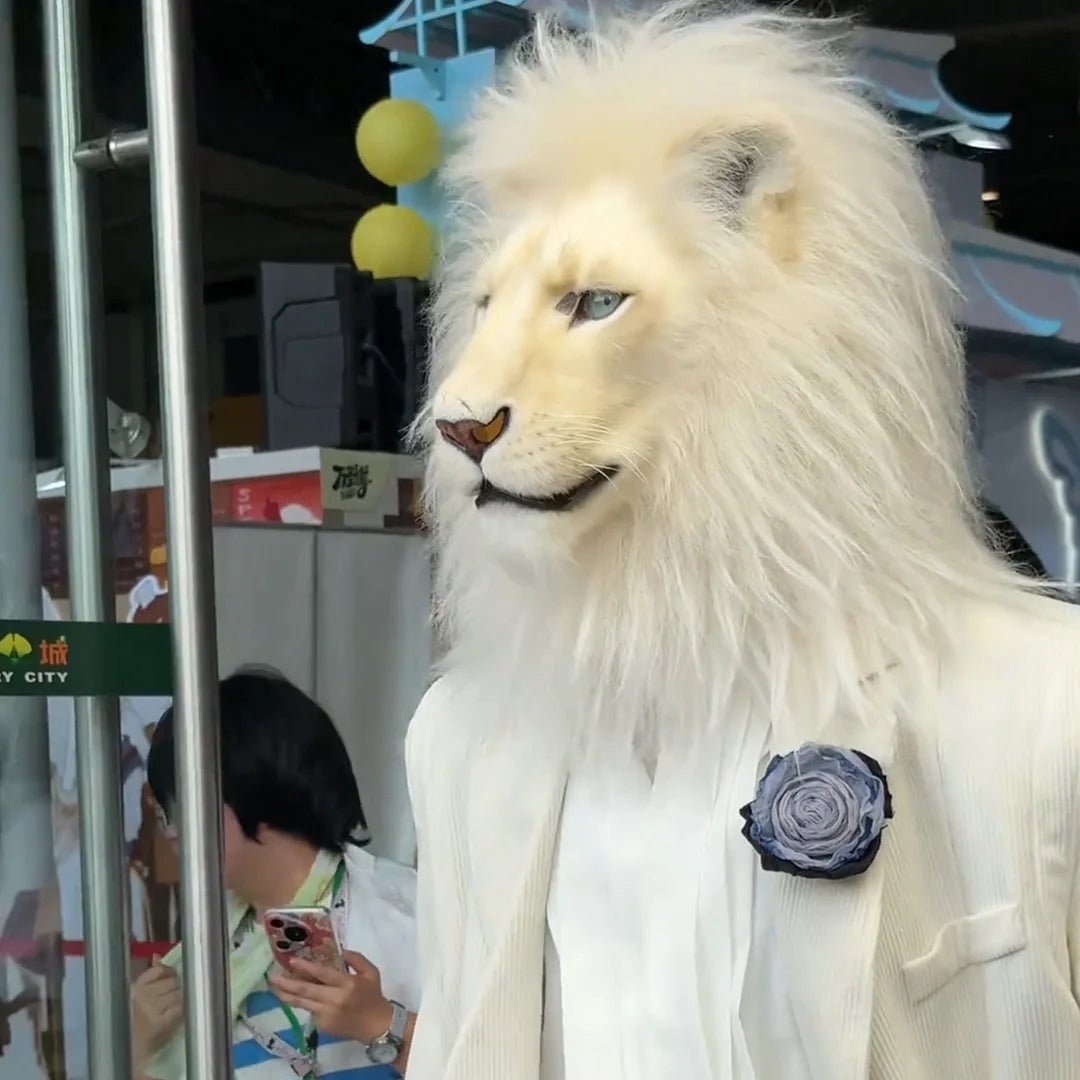 ✨Limited Edition Handmade Latex White Lion Head Cover🦁 - stavogue