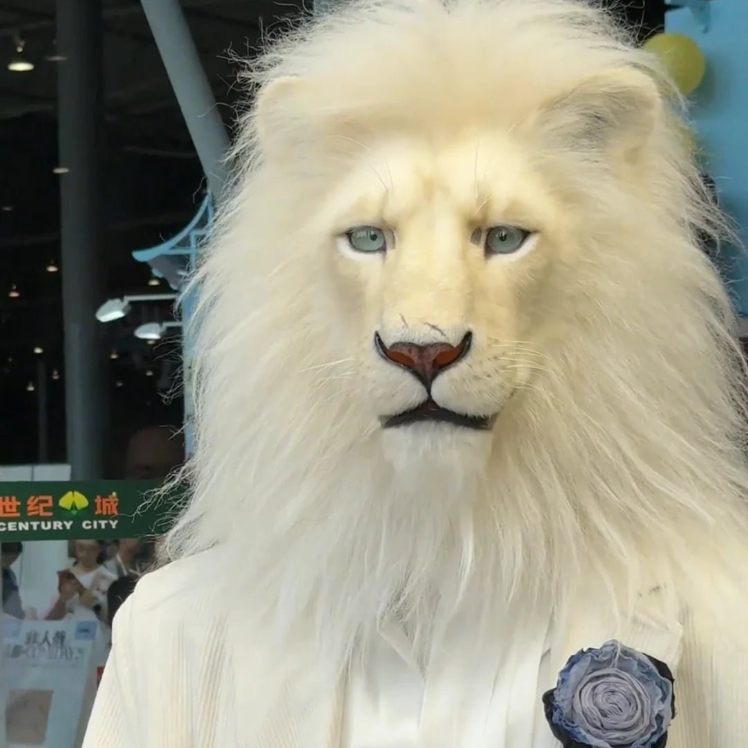 ✨Limited Edition Handmade Latex White Lion Head Cover🦁 - stavogue