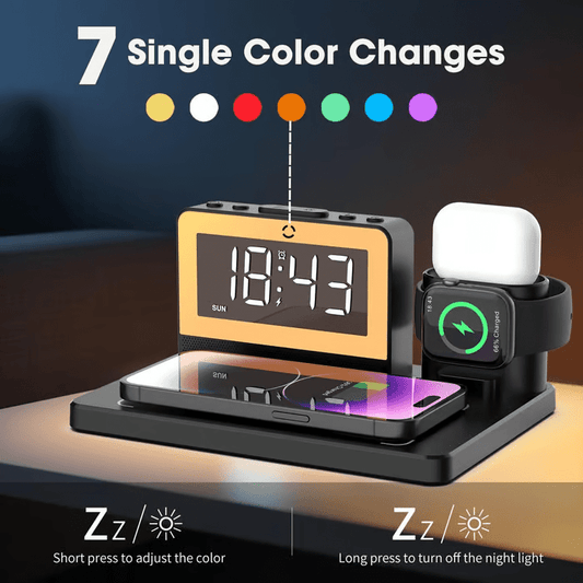 🔥Limited time 49% OFF📲7 in 1 Charging Station with Clock, Wireless Charger with Night Light - stavogue