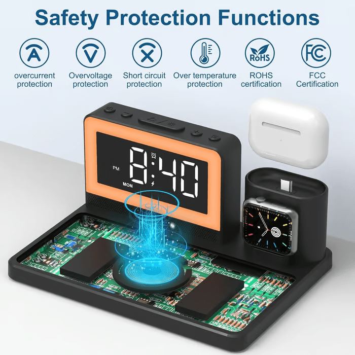 🔥Limited time 49% OFF📲7 in 1 Charging Station with Clock, Wireless Charger with Night Light - stavogue