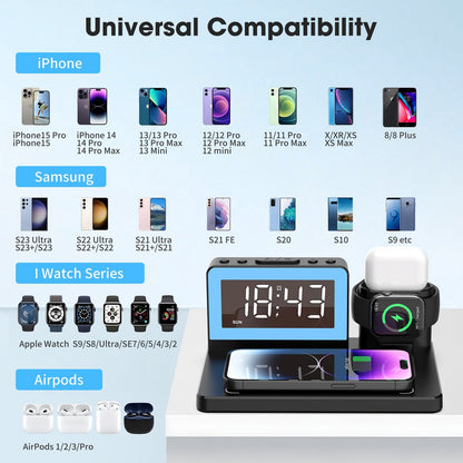 🔥Limited time 49% OFF📲7 in 1 Charging Station with Clock, Wireless Charger with Night Light - stavogue