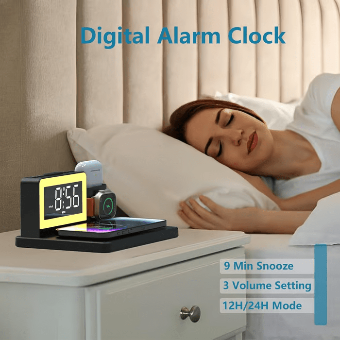 🔥Limited time 49% OFF📲7 in 1 Charging Station with Clock, Wireless Charger with Night Light - stavogue