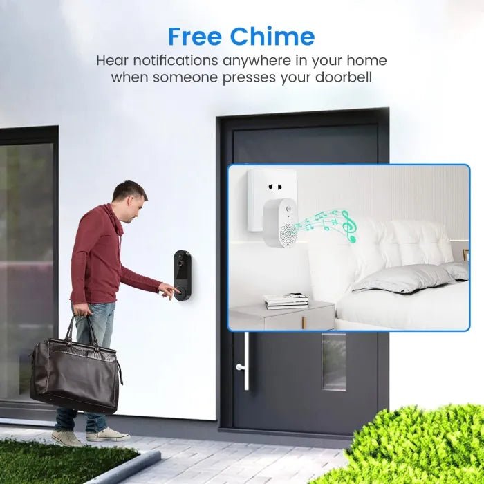 🔥Limited Time 50% OFF🔥 - Smart Wireless Video Camera Doorbell with Chime - 2.4G WiFi AI Human Detection Camera Doorbell with Two - way Audio Intercom - stavogue