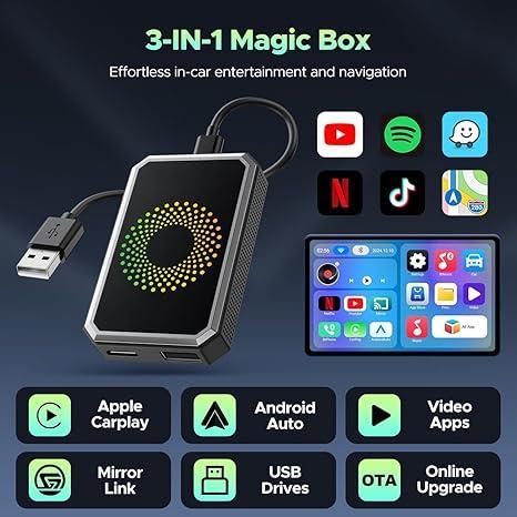 🔥Limited Time 50% OFF⚡2026 Wired to Wireless Carplay Adapter with Built - in Netflix/YouTube/TikTok APP - stavogue
