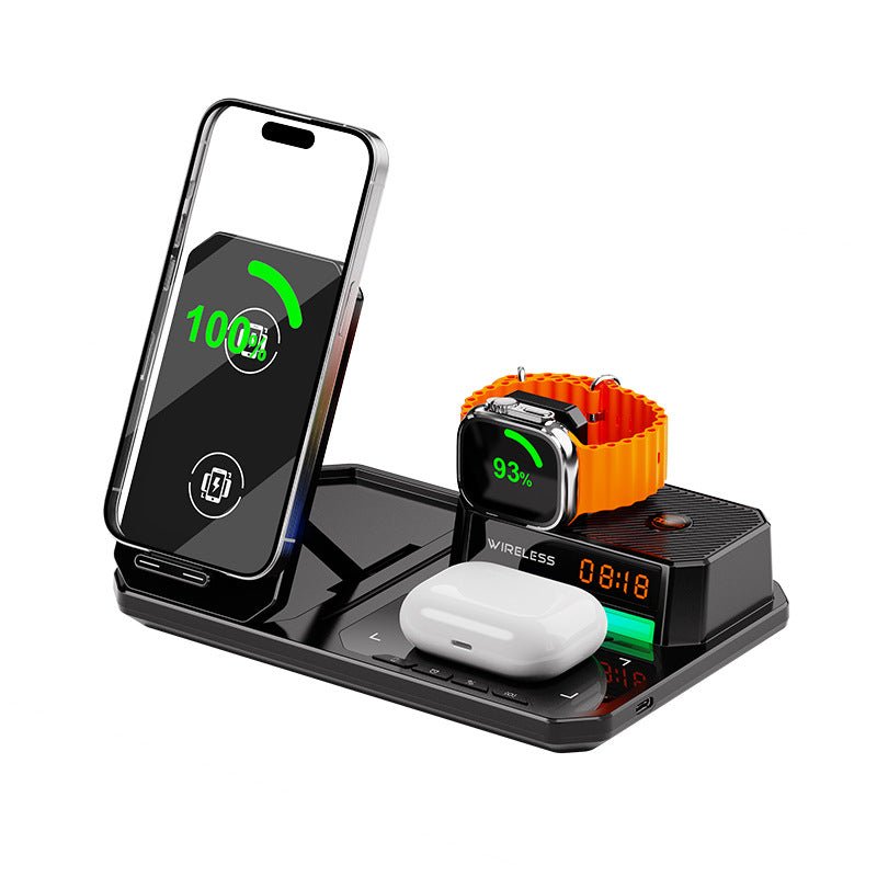 🔥Limited time 50% Off📲6 - in - 1 Wireless Charger Station with Bluetooth Speaker & Digital Clock Light - stavogue