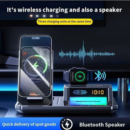 🔥Limited time 50% Off📲6 - in - 1 Wireless Charger Station with Bluetooth Speaker & Digital Clock Light - stavogue