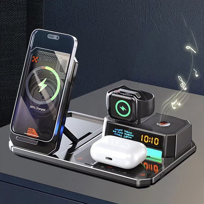 🔥Limited time 50% Off📲6 - in - 1 Wireless Charger Station with Bluetooth Speaker & Digital Clock Light - stavogue