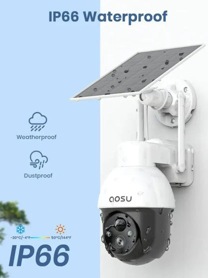 🔥Limited Time 50% OFF⚡AOSU Solar Security Camera Wireless Outdoor with Panoramic PTZ, Human Auto Tracking, 2K Night Vision - stavogue