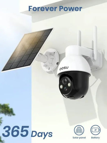 🔥Limited Time 50% OFF⚡AOSU Solar Security Camera Wireless Outdoor with Panoramic PTZ, Human Auto Tracking, 2K Night Vision - stavogue